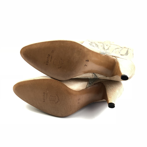 Vintage 80's Sacha London Pink Mesh Heel Boots - Picture 7 of 8